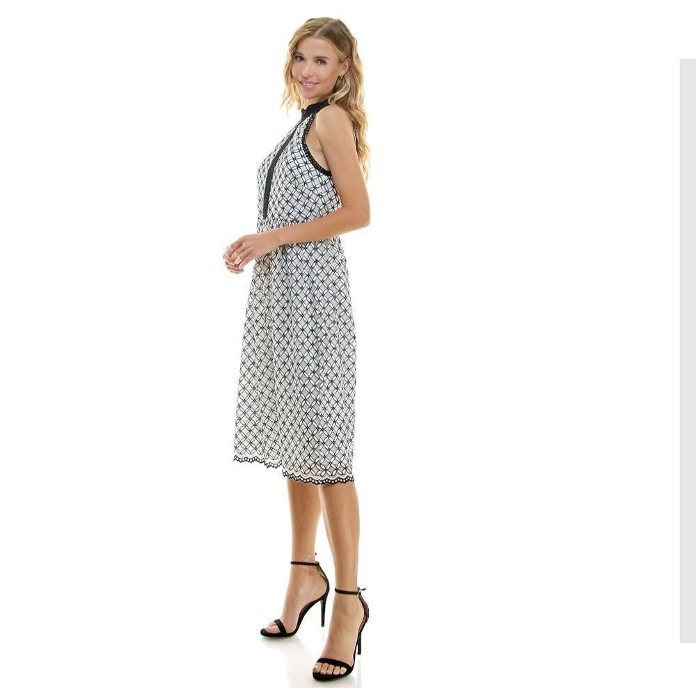 LUXOLOGY Elegant Black and White Women's Dress MIDI SIZE 0 NEW
